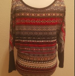 Fair Isle Print Light Sweater